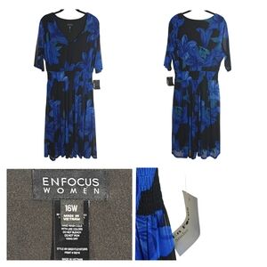 Emfocus Women Black And Blue Size 16w Maxi Dress